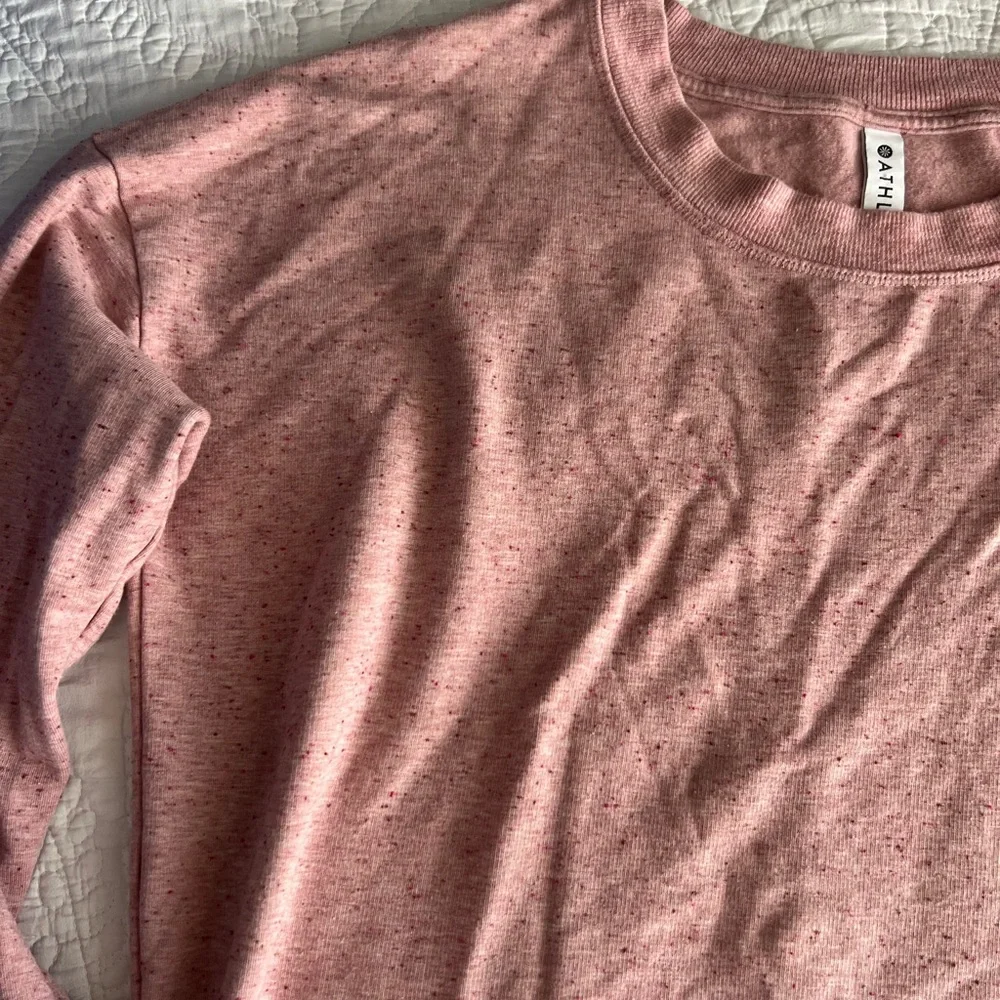 Athleta Pink Long Sleeve Sweatshirt with Thumbholes - Picture 2 of 4